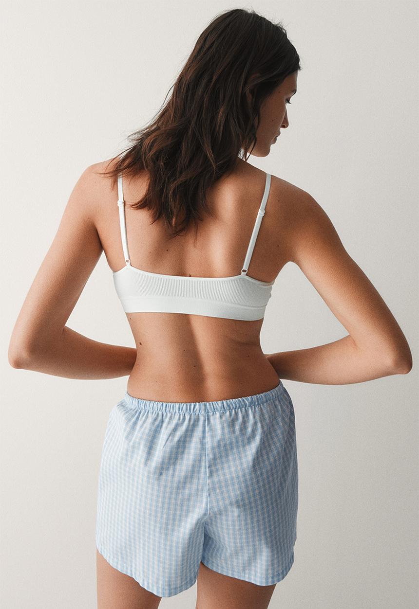 H&M - 2-Pack pyjama shorts - blue/checked