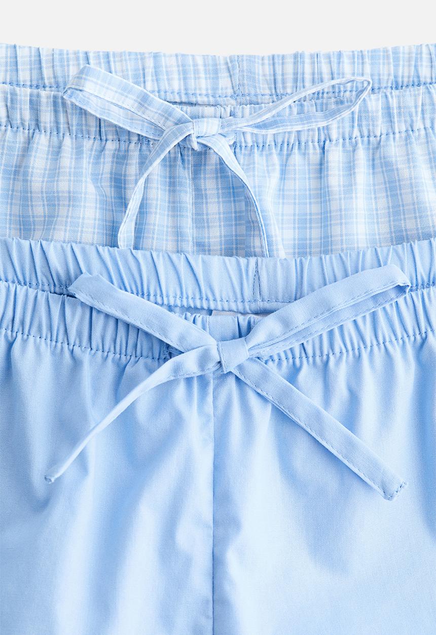 H&M - 2-Pack pyjama shorts - blue/checked