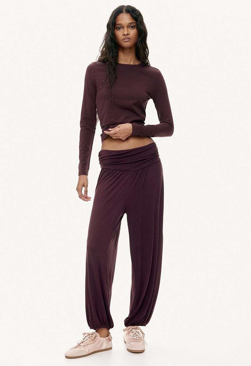 H&M - Viscose balloon trousers - dark plum purple