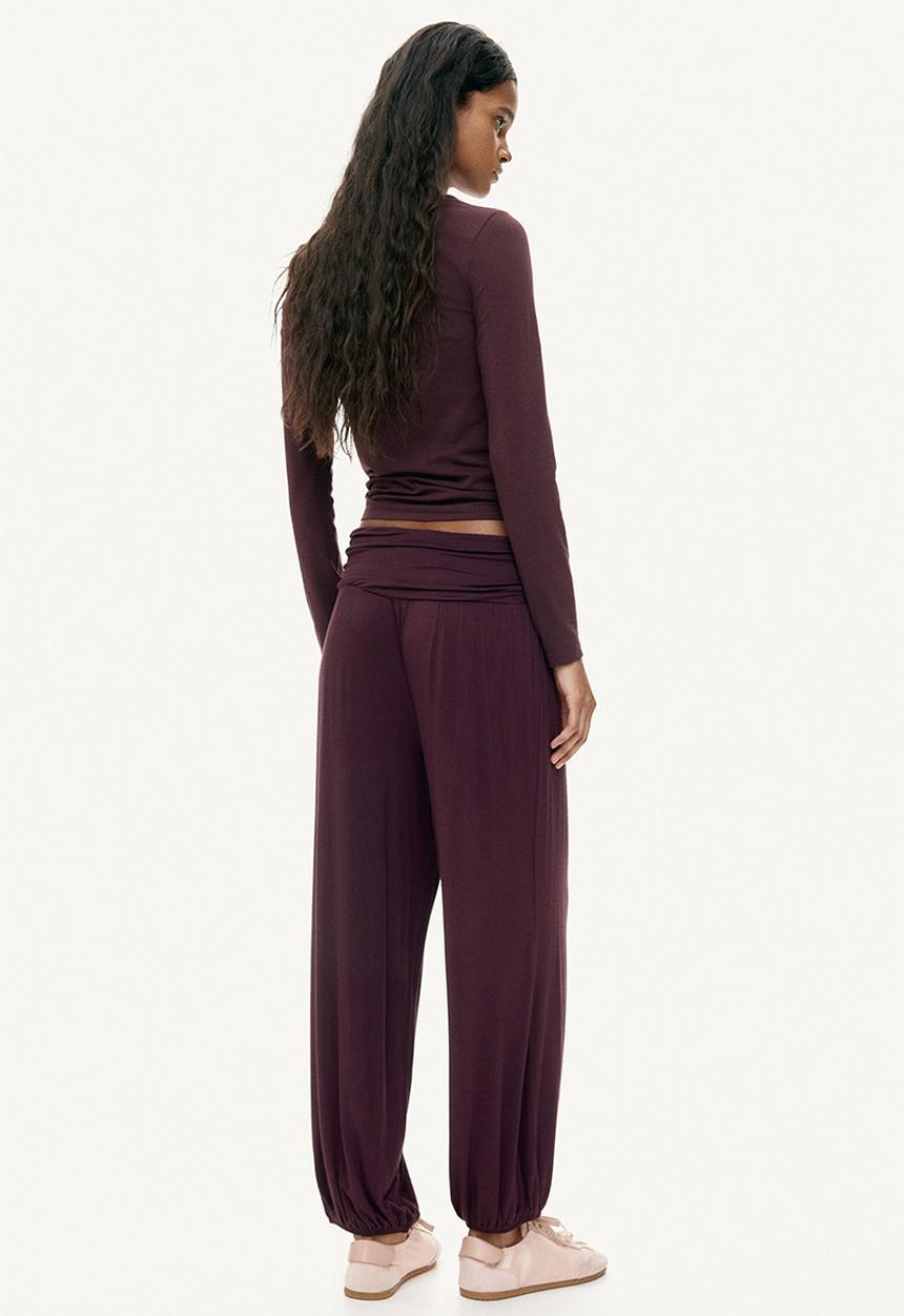 H&M - Viscose balloon trousers - dark plum purple