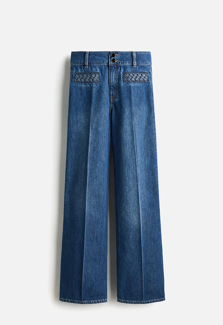 H&M - Wide high jeans - denim blue
