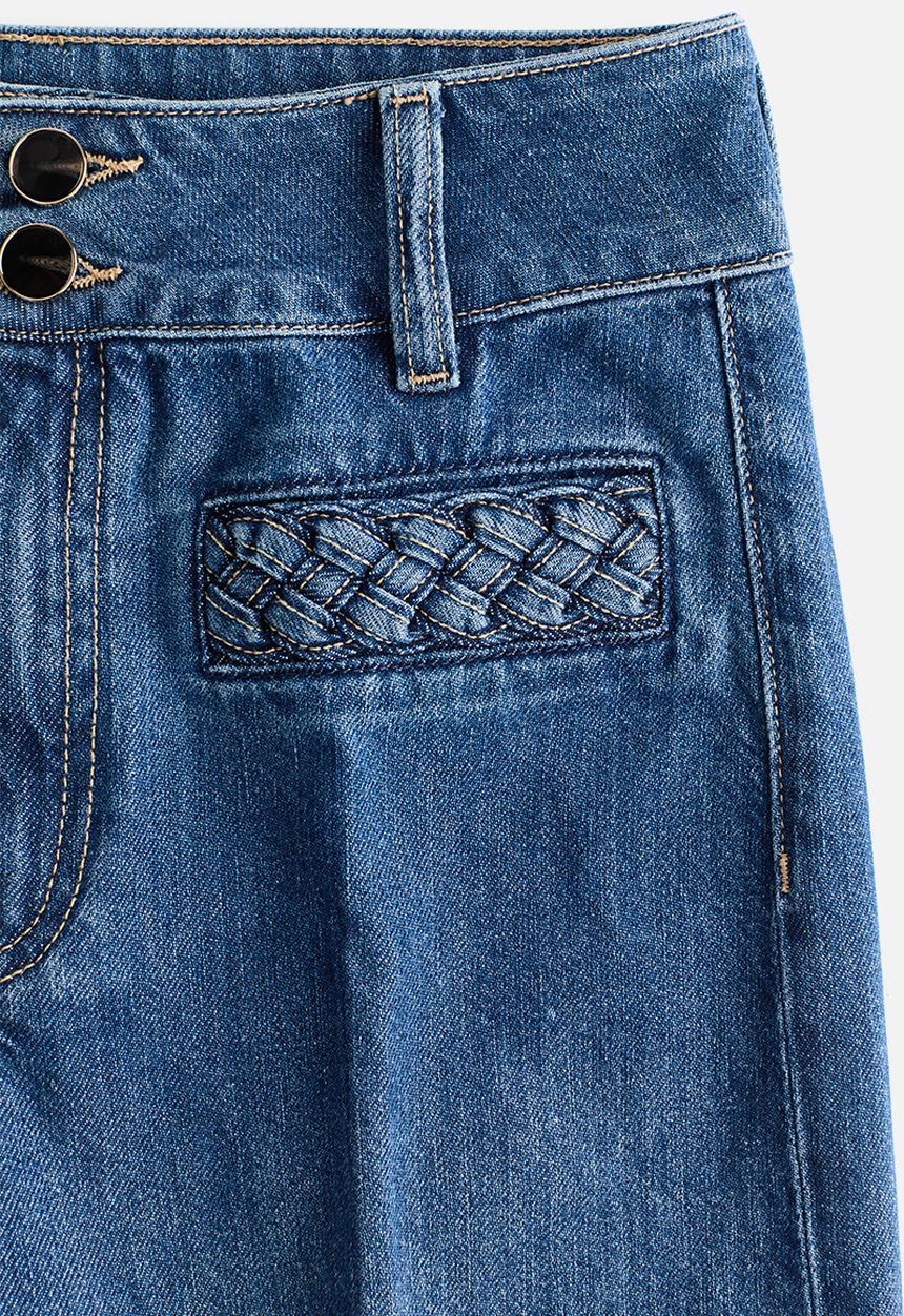 H&M - Wide high jeans - denim blue