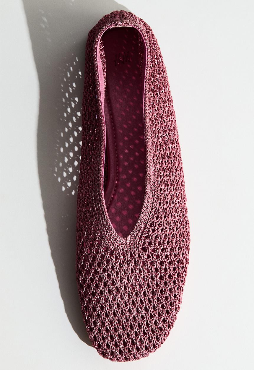 H&M - Braided ballet flats - dark dusty pink