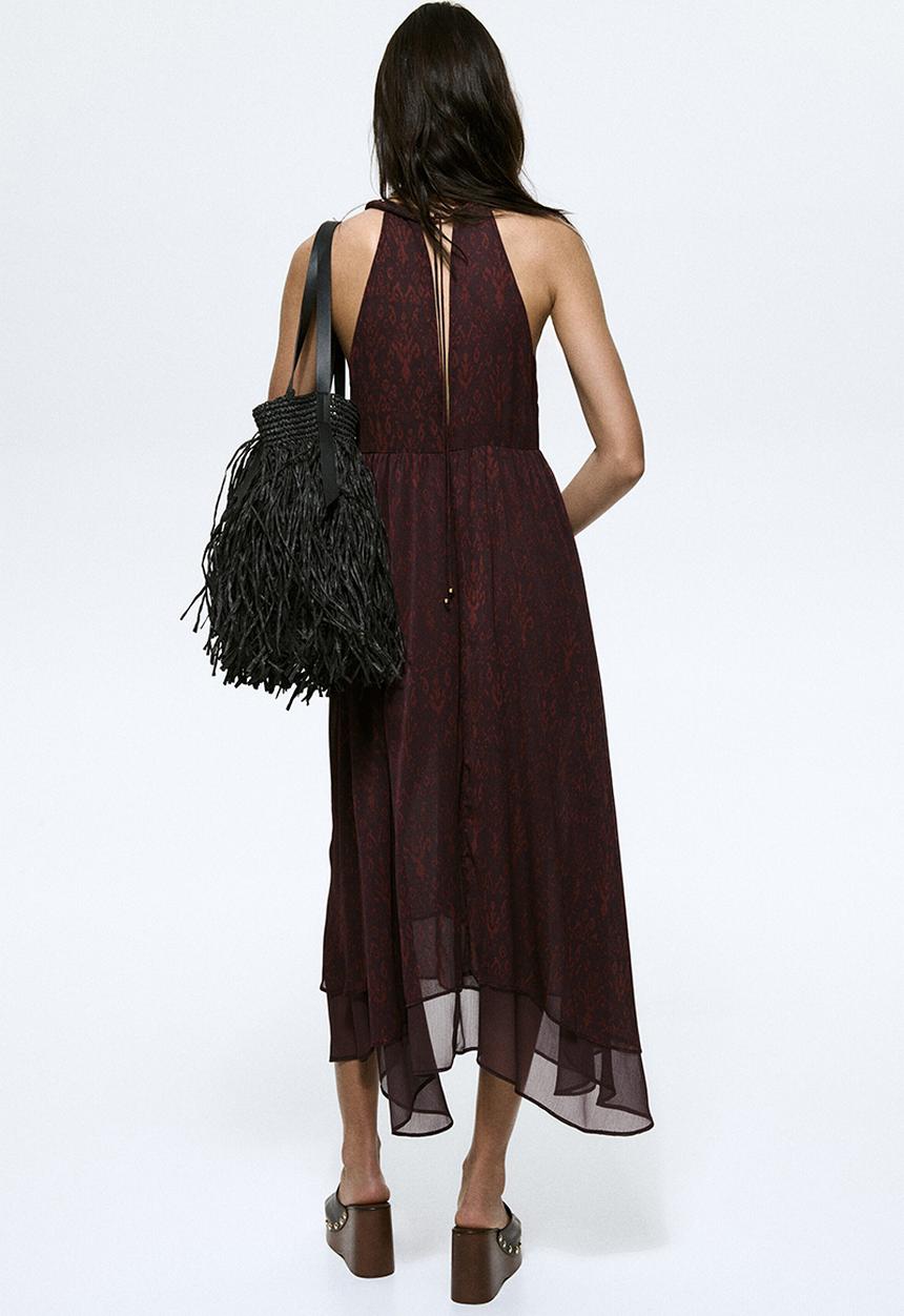 H&M - Chiffon maxi dress - dark brown/patterned