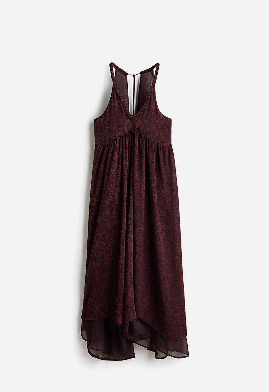 H&M - Chiffon maxi dress - dark brown/patterned