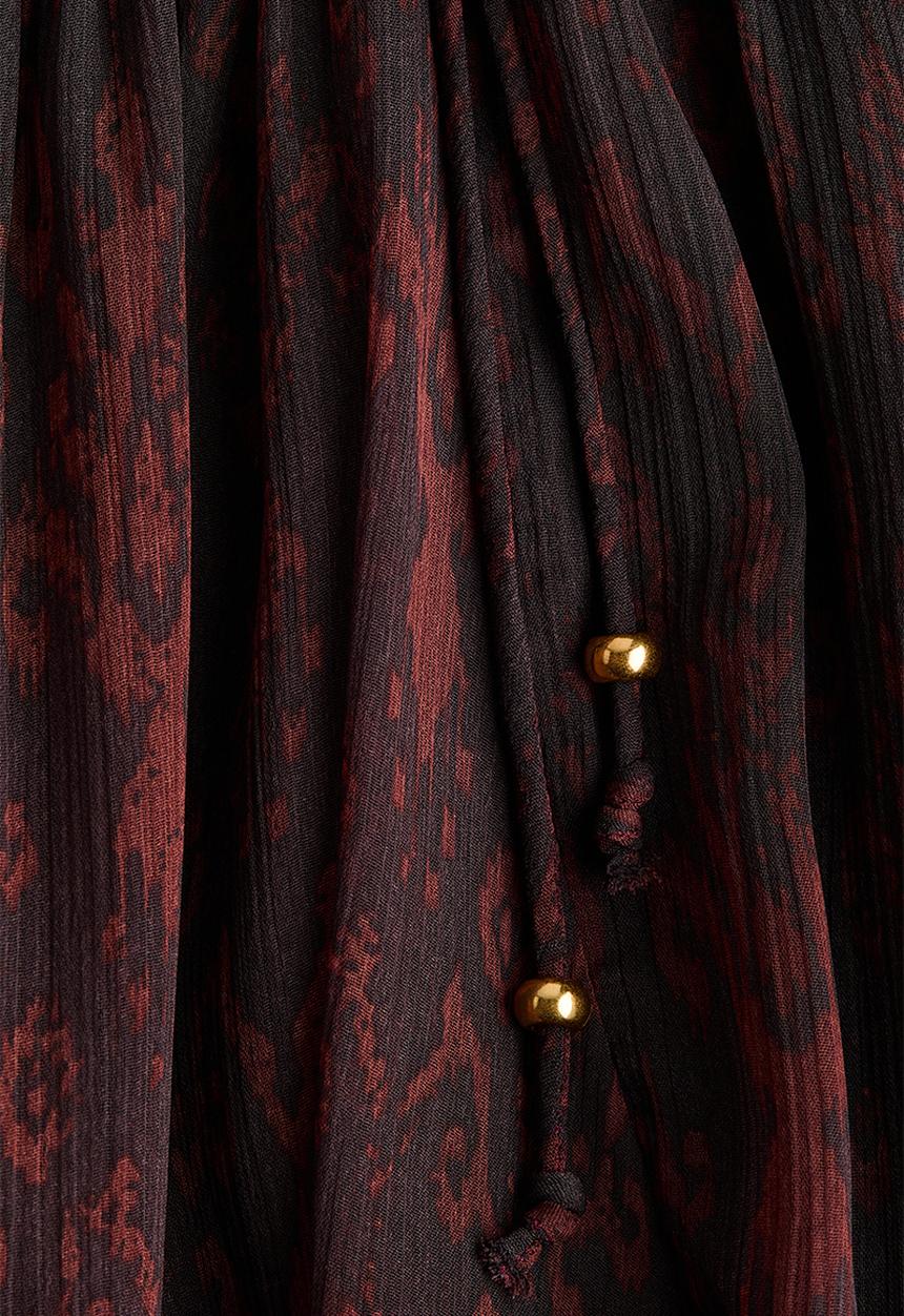 H&M - Chiffon maxi dress - dark brown/patterned