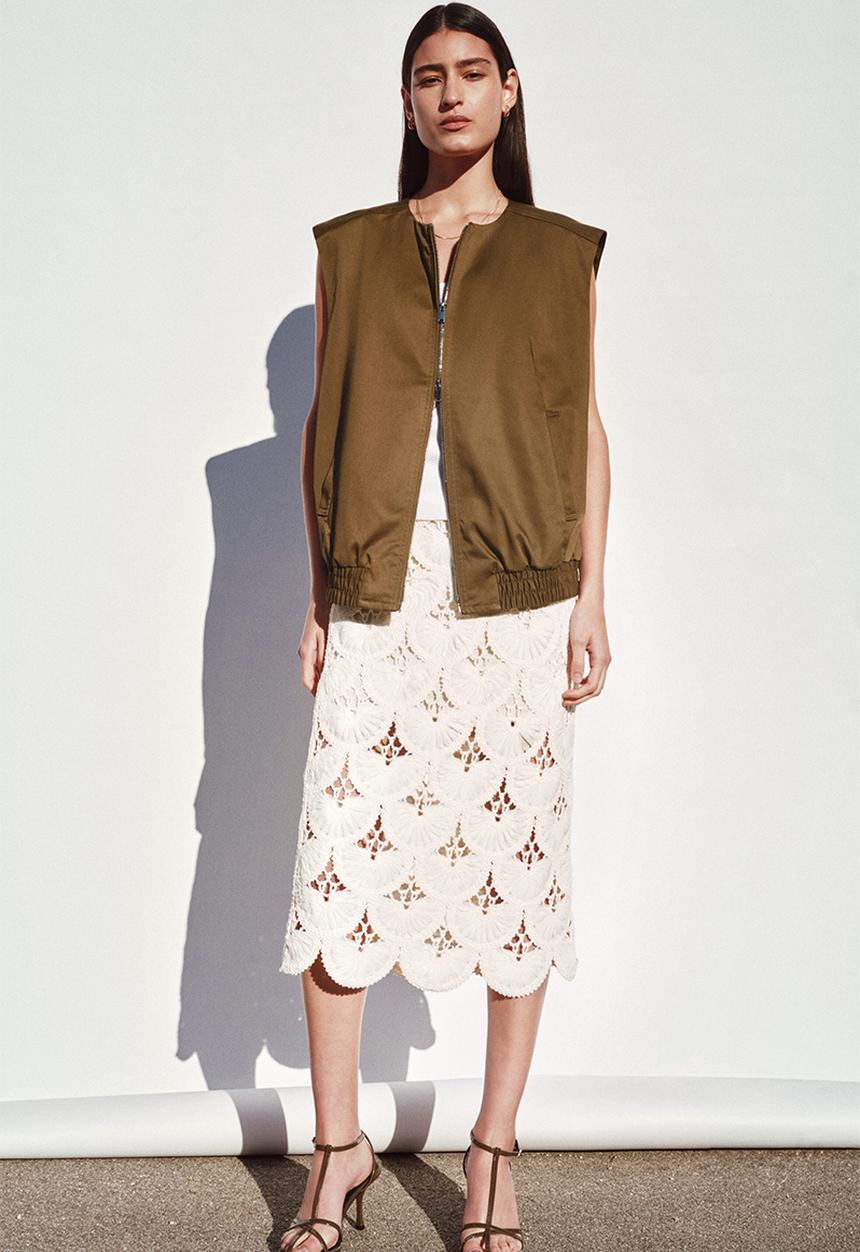 H&M - Twill gilet - dark golden olive