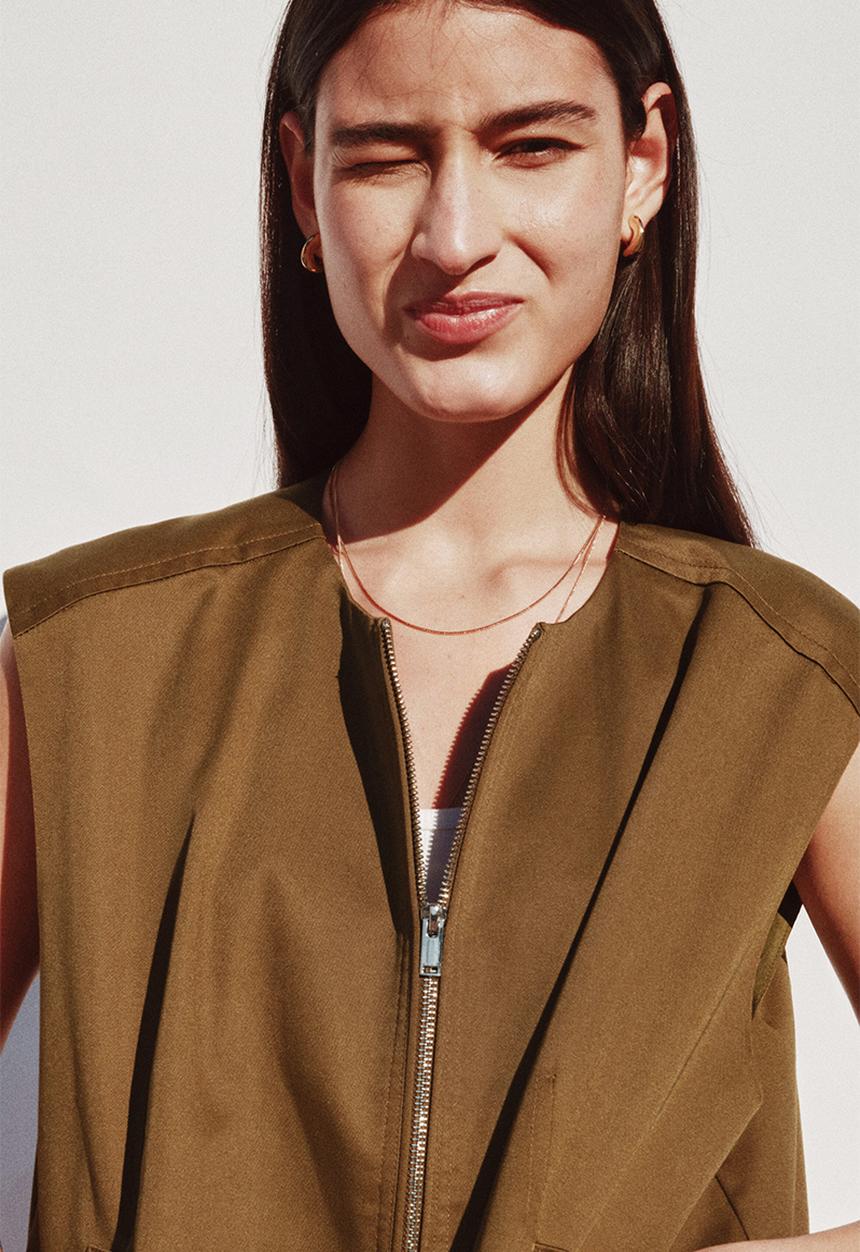 H&M - Twill gilet - dark golden olive