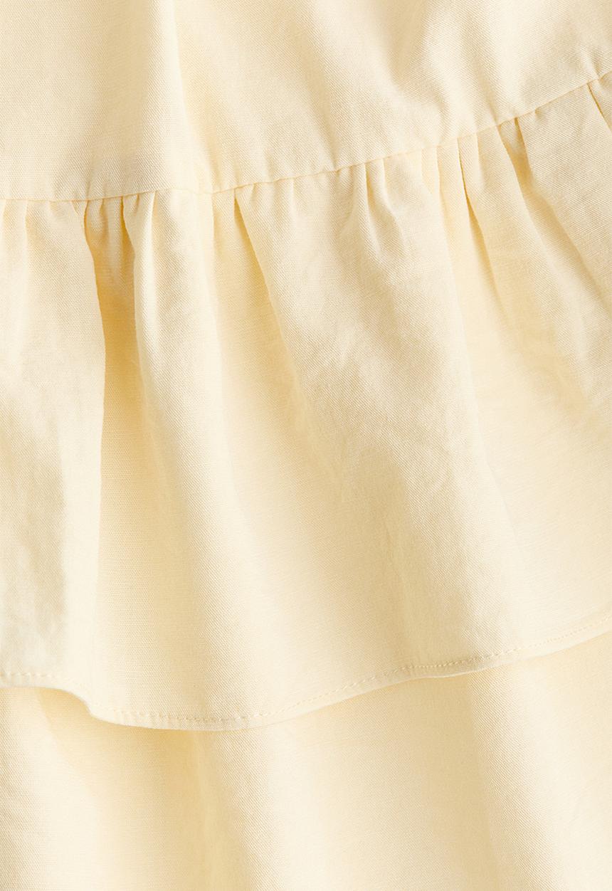 H&M - Frilled dress - pale yellow
