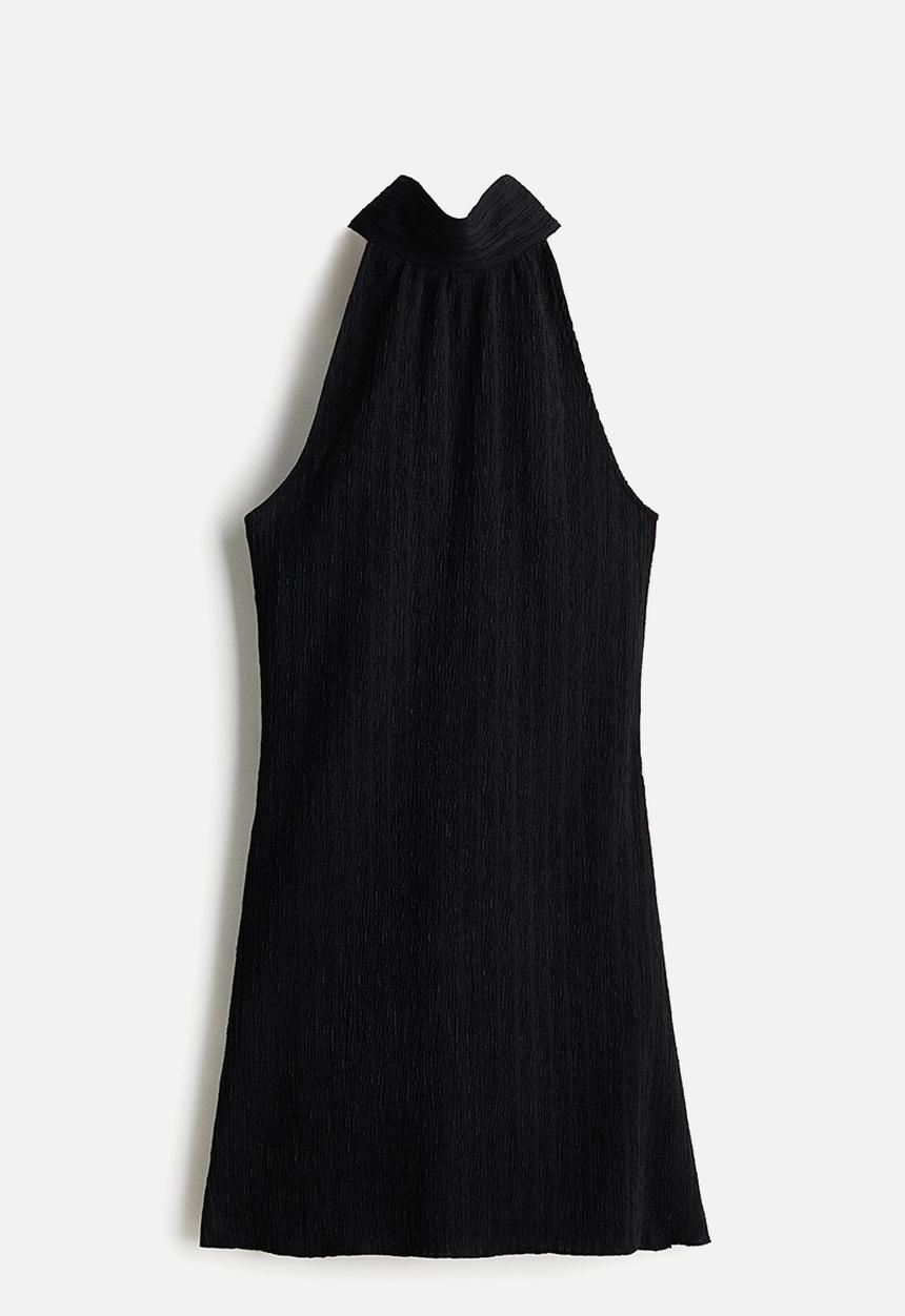 H&M - Crinkled halterneck dress - black