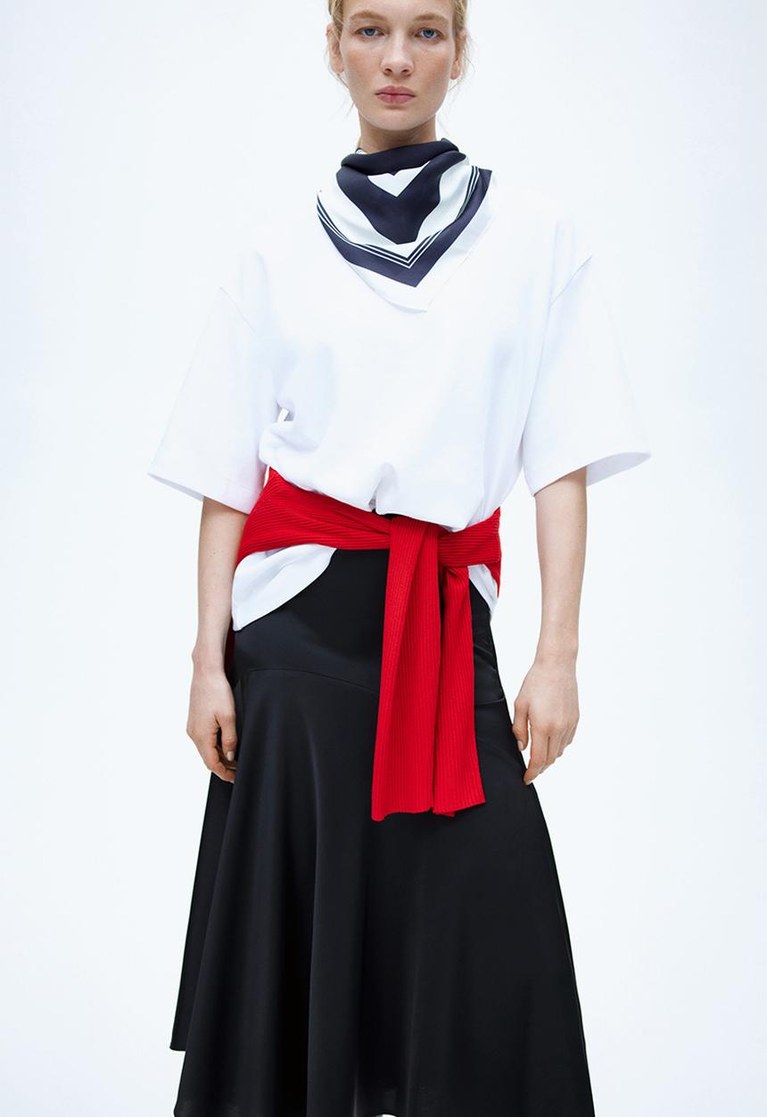 H&M - Satin twill skirt - black