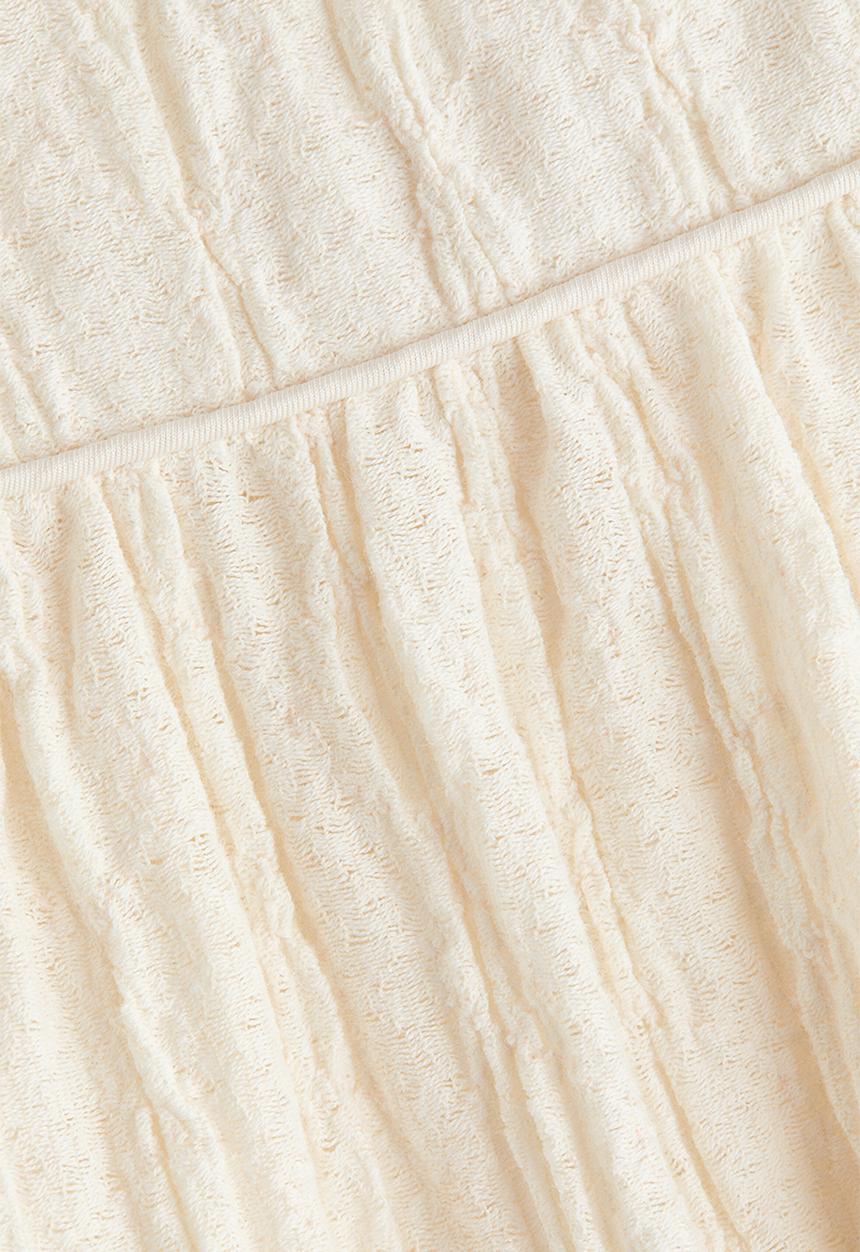 H&M - Textured jersey midi skirt - cream