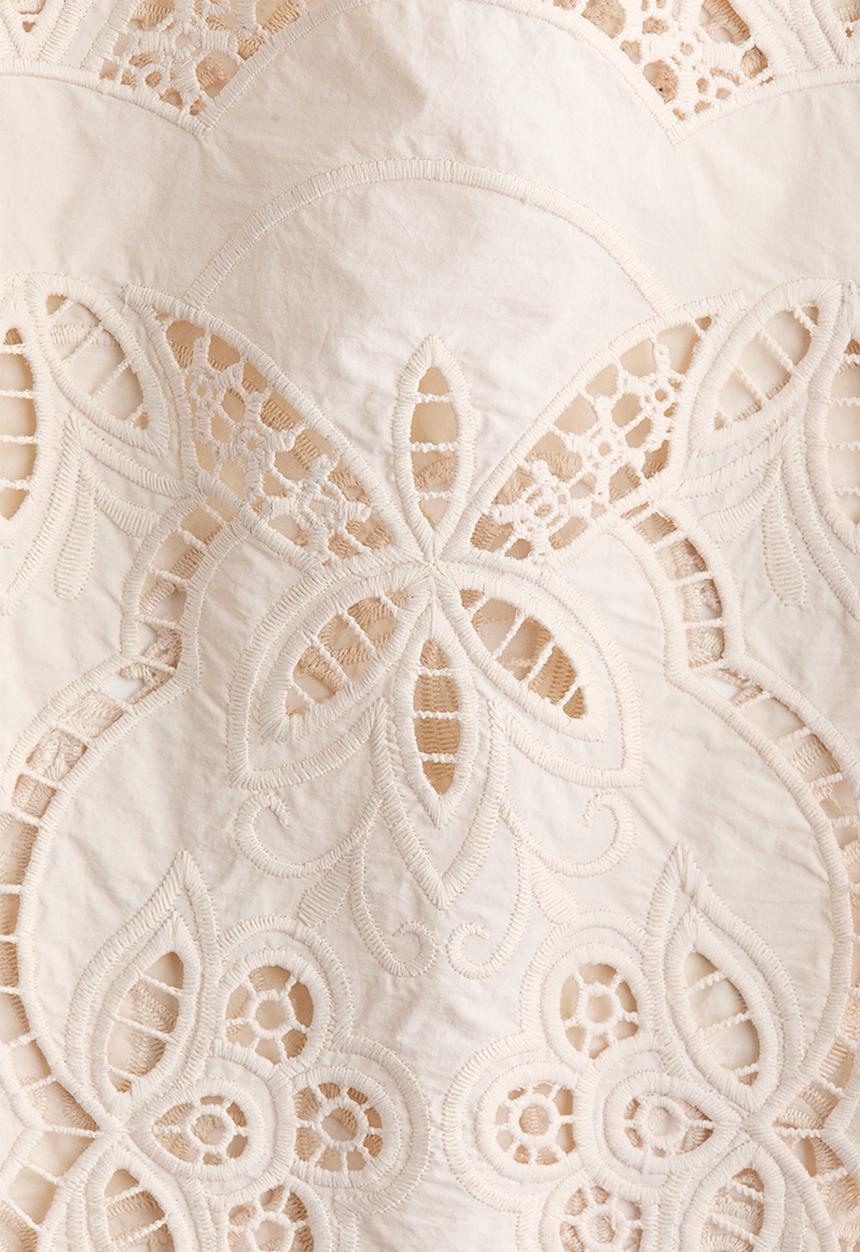 H&M - Broderie anglaise drawstring trousers - light beige