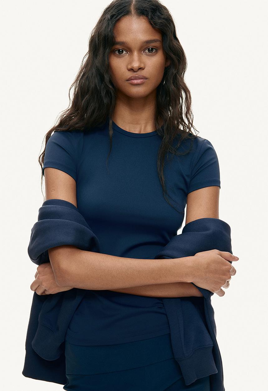 H&M - Fitted microfibre t-shirt - navy blue