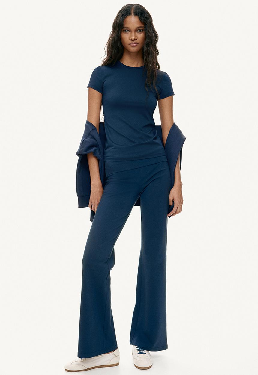 H&M - Fitted microfibre t-shirt - navy blue