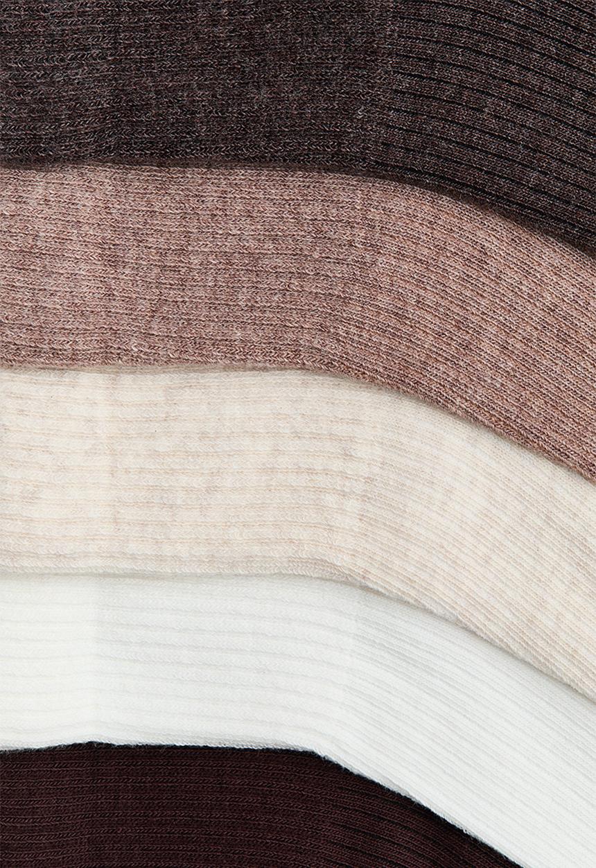 H&M - 5-Pack ankle socks - dark mole/beige