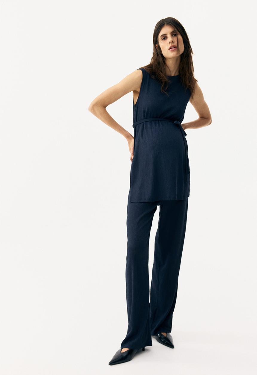 H&M - Mama 2-piece textured jersey set - navy blue