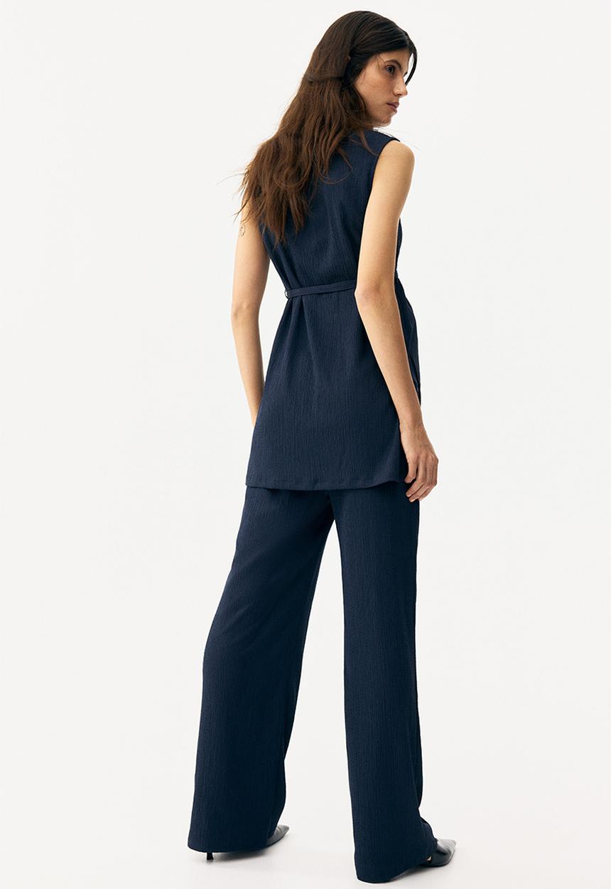 H&M - Mama 2-piece textured jersey set - navy blue