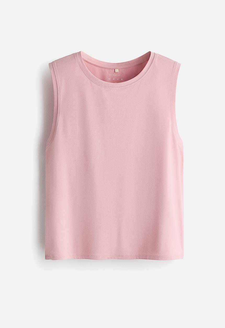H&M - Boxy-style sports vest top with drymove™ - pastel pink