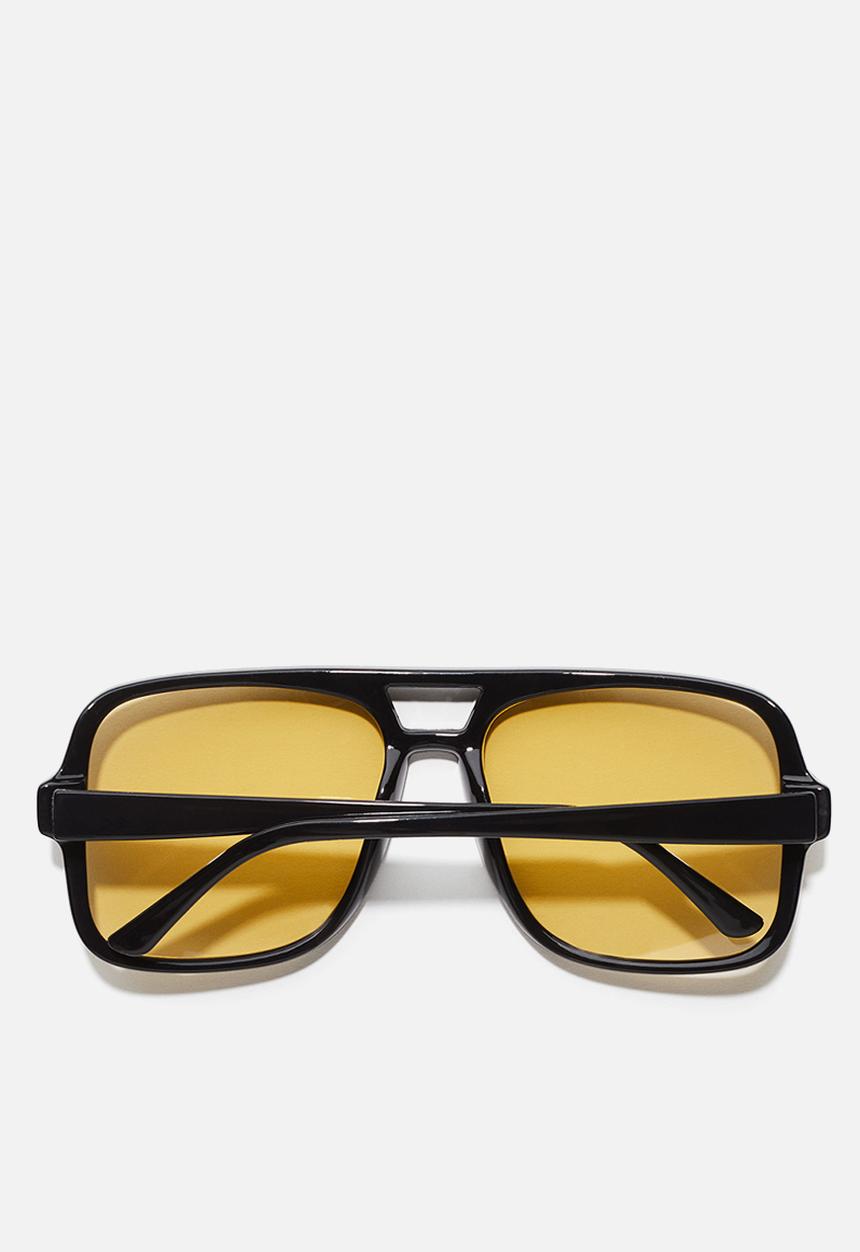 H&M - Aviator-style sunglasses - black/yellow
