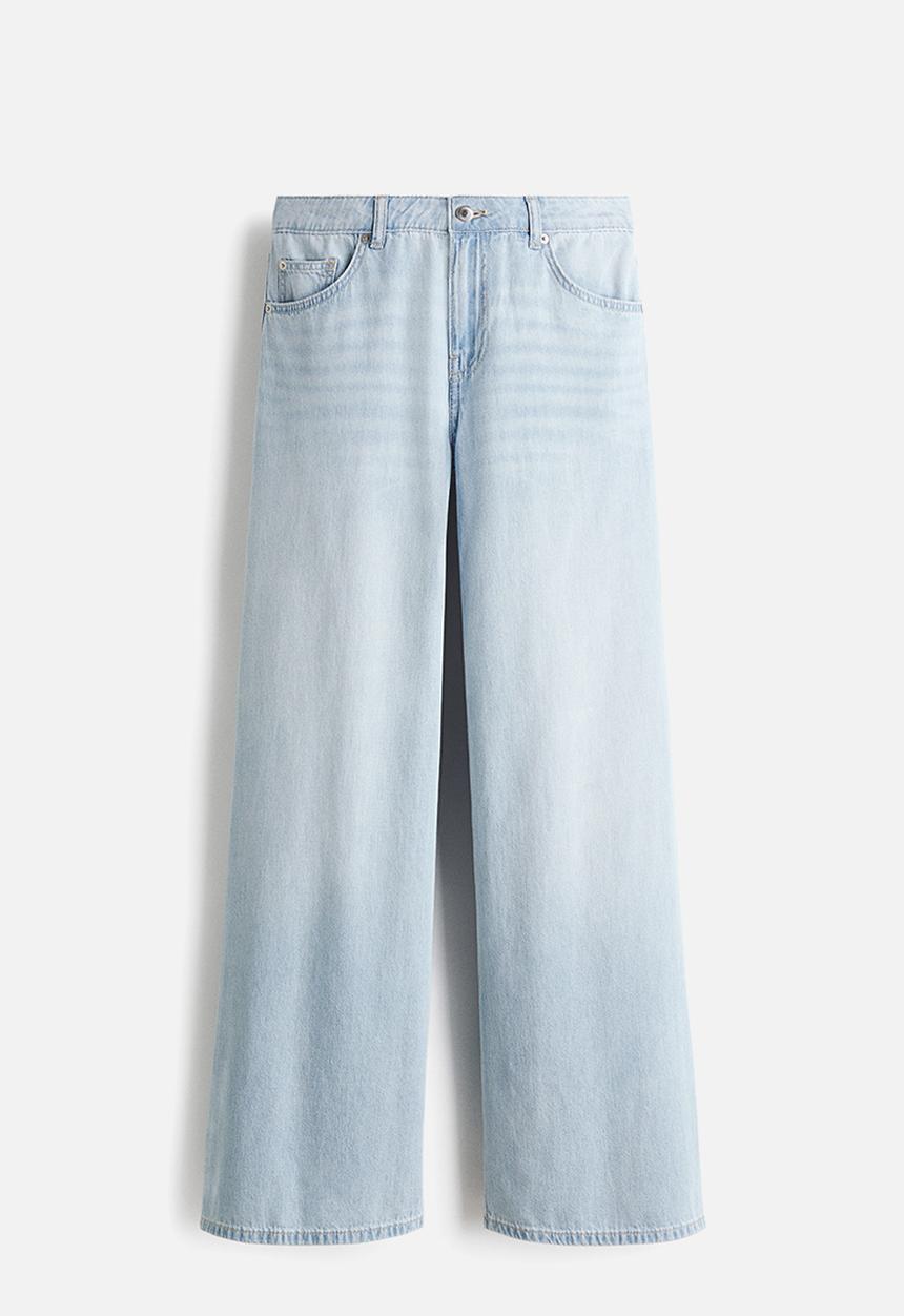 H&M - Wide regular waist jeans - light denim blue