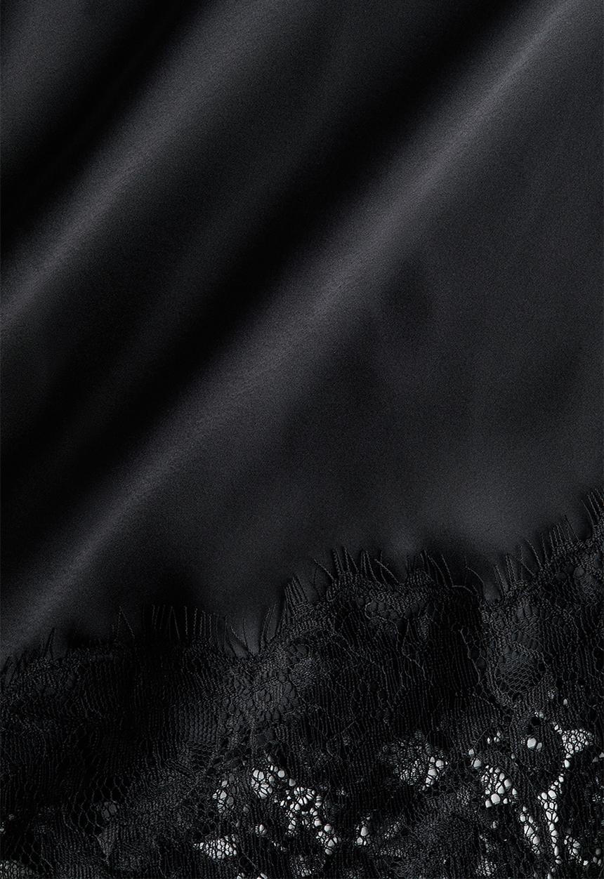 H&M - Satin halterneck dress - black