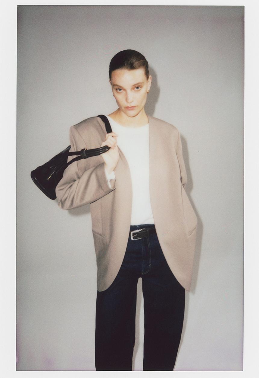 H&M - Collarless blazer - beige