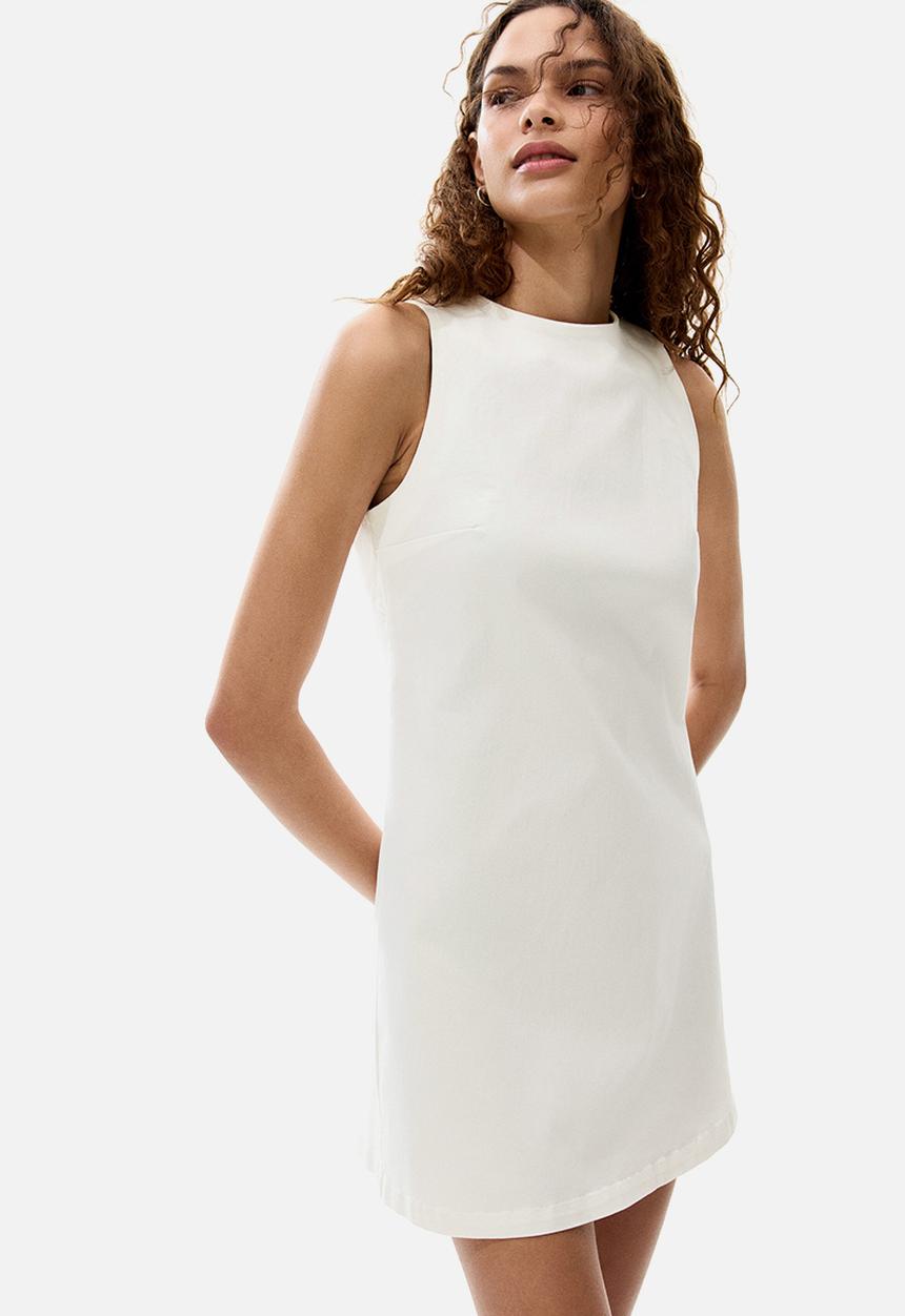 H&M - Open-back twill dress - cream