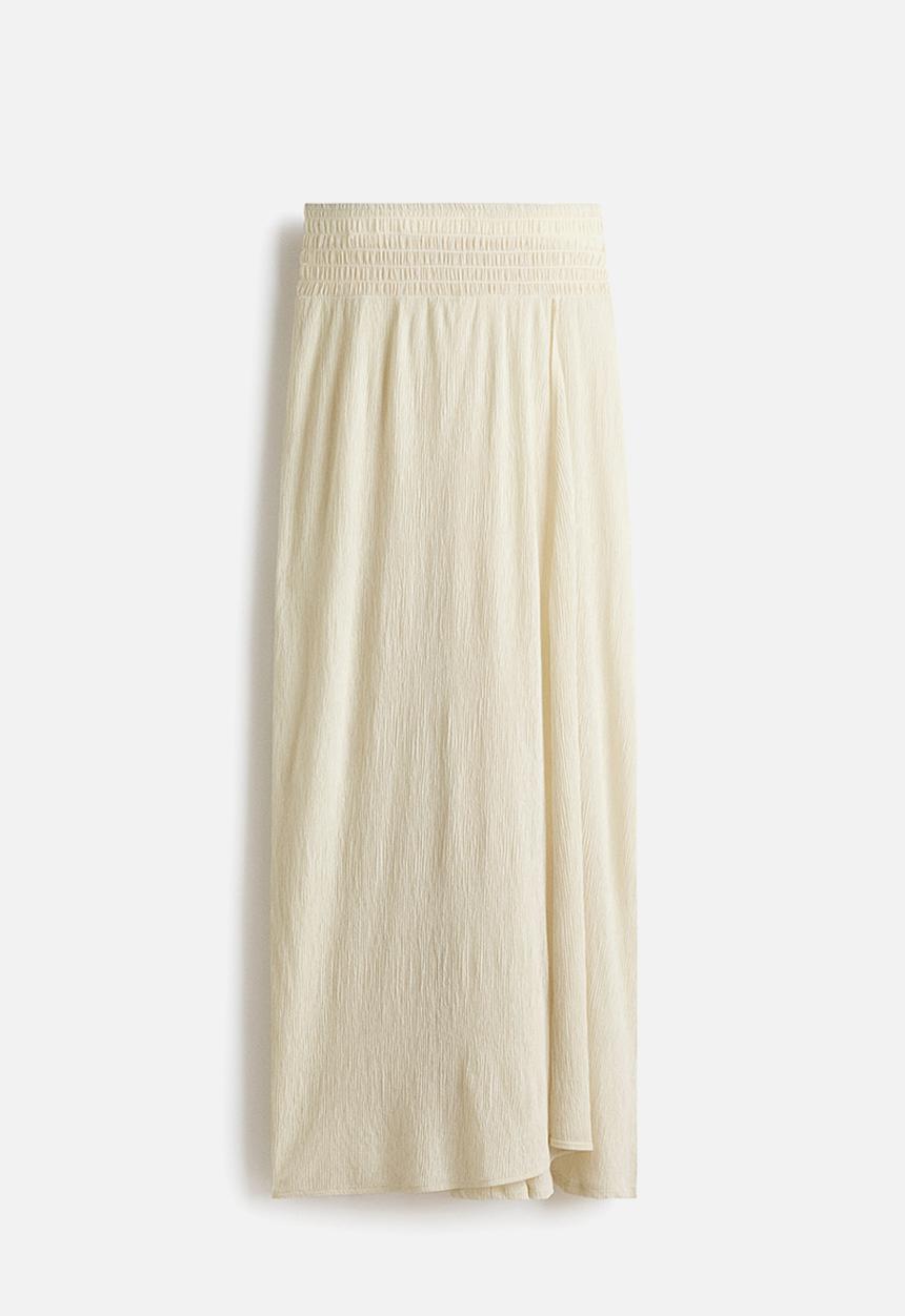 H&M - Crinkled wrapover trousers - light beige