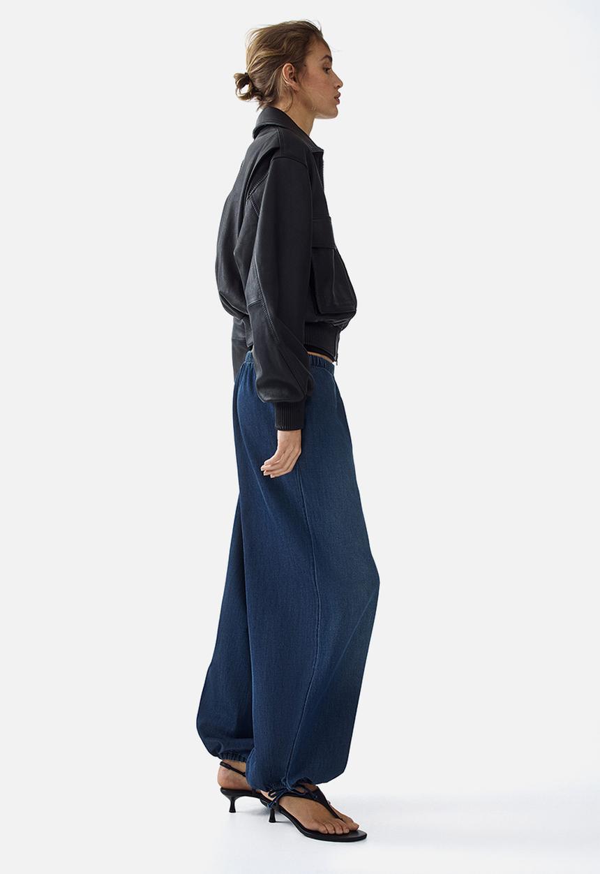 H&M - Balloon-leg denim trousers - dark denim blue