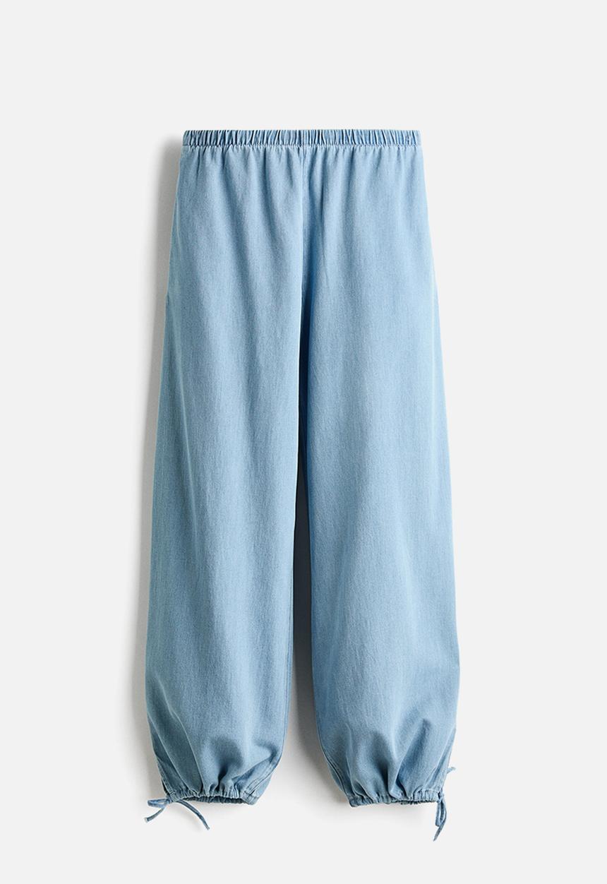 H&M - Balloon-leg denim trousers - light denim blue