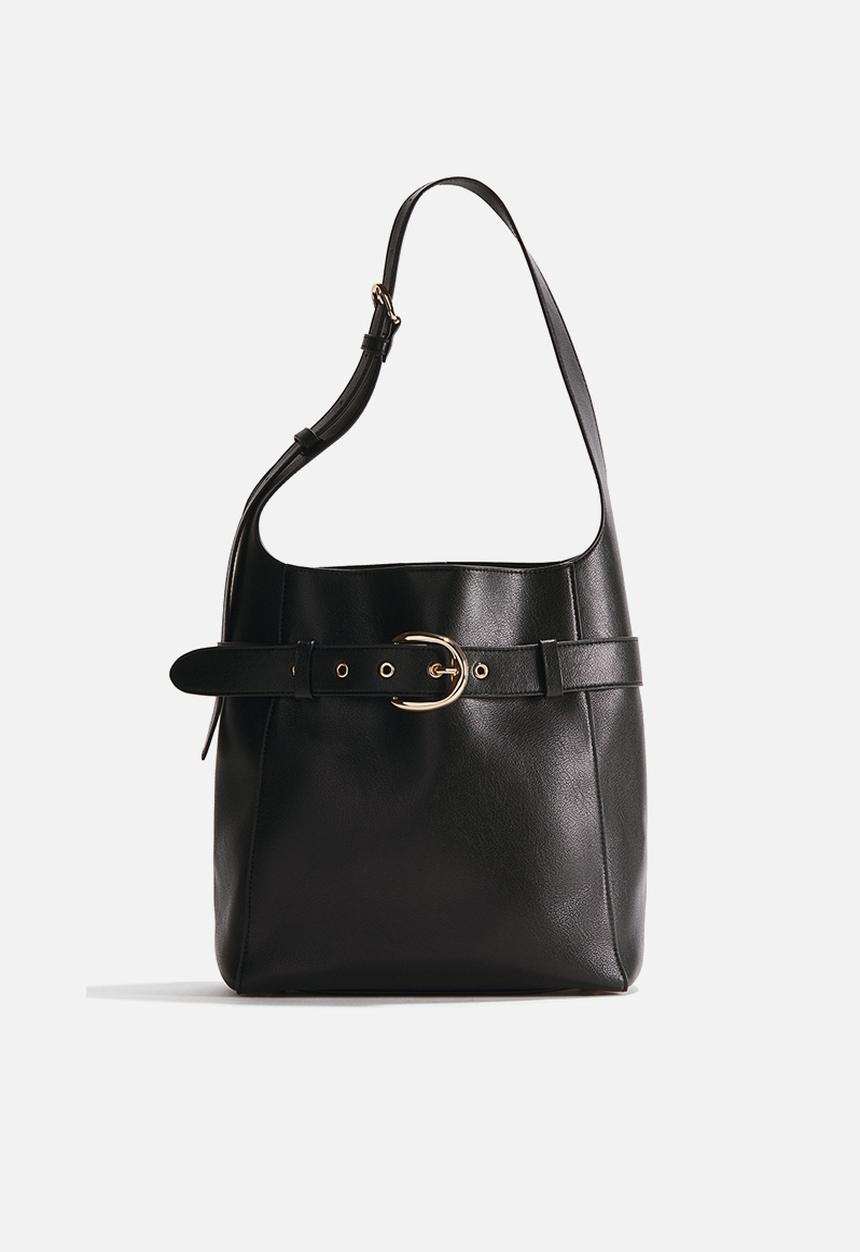 H&M - Strap-detail tote bag - black