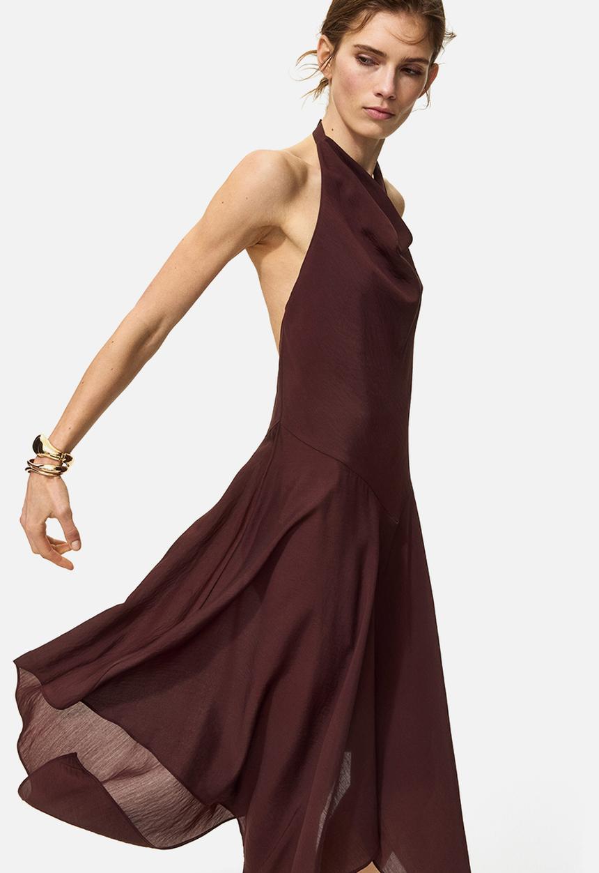 H&M - Halterneck dress - dark brown