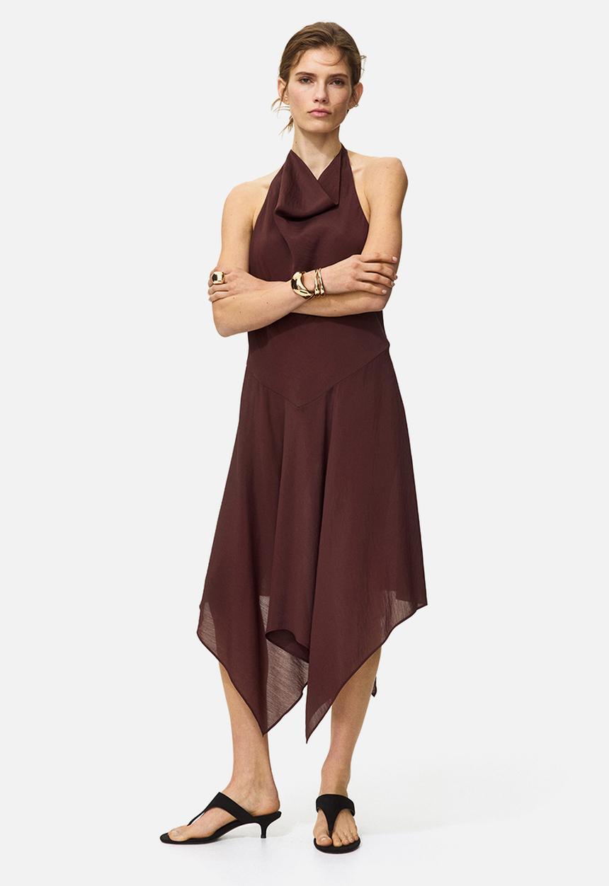 H&M - Halterneck dress - dark brown