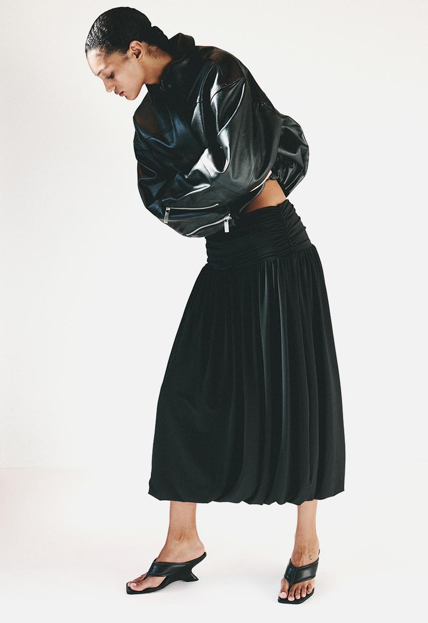 H&M - Bubble-hem jersey skirt - black