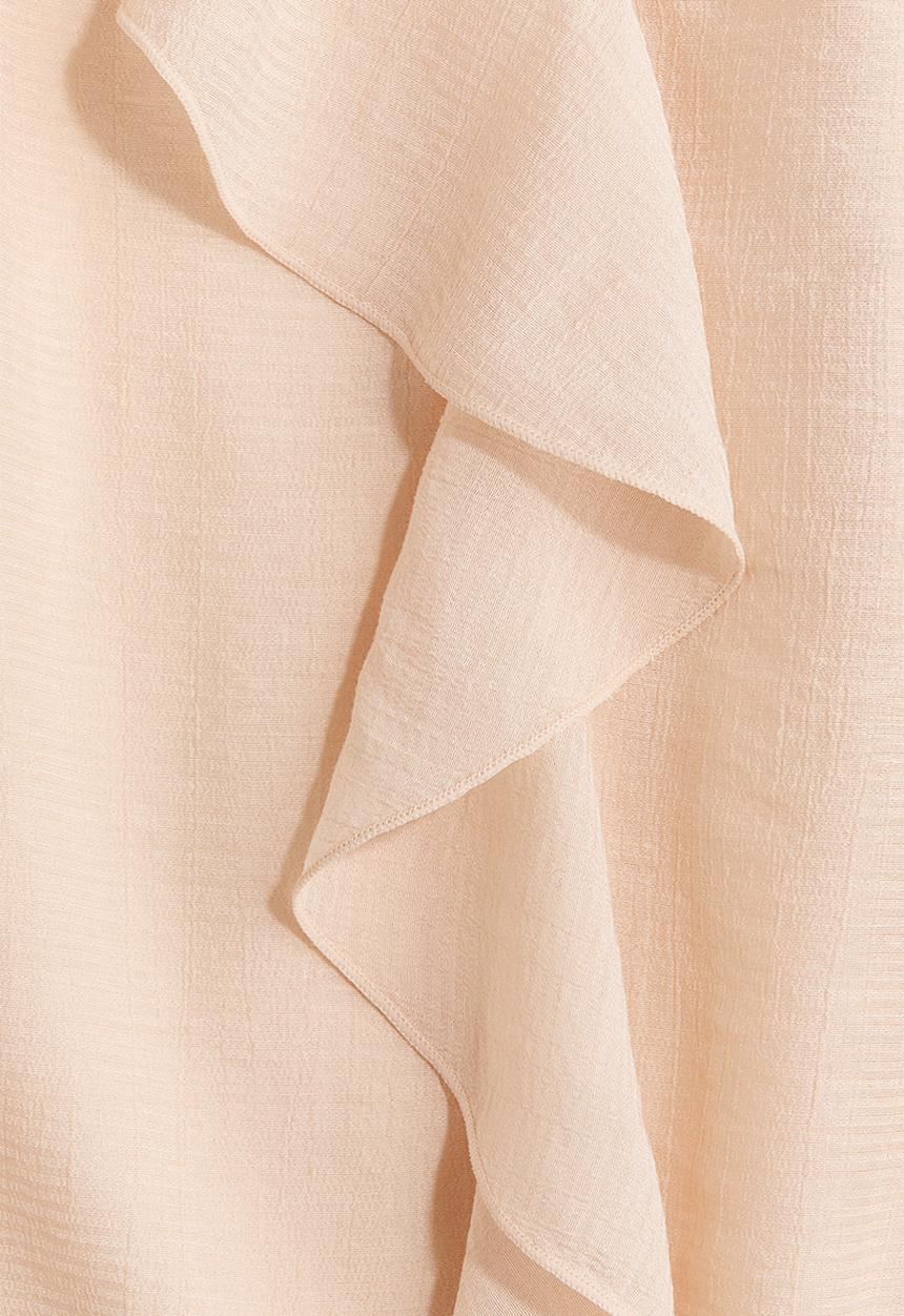 H&M - Flounce-trimmed blouse - powder pink