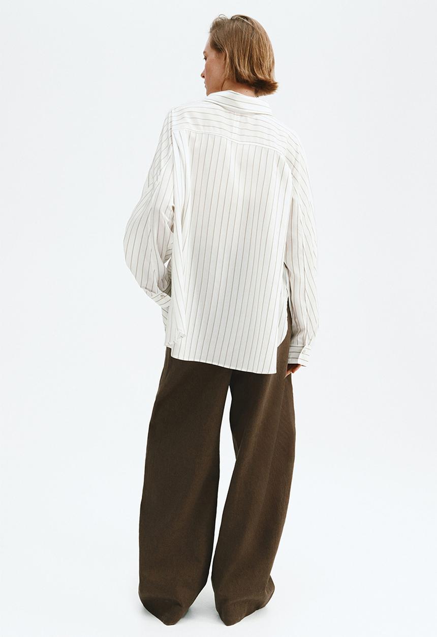 H&M - Oversized shirt - white/striped