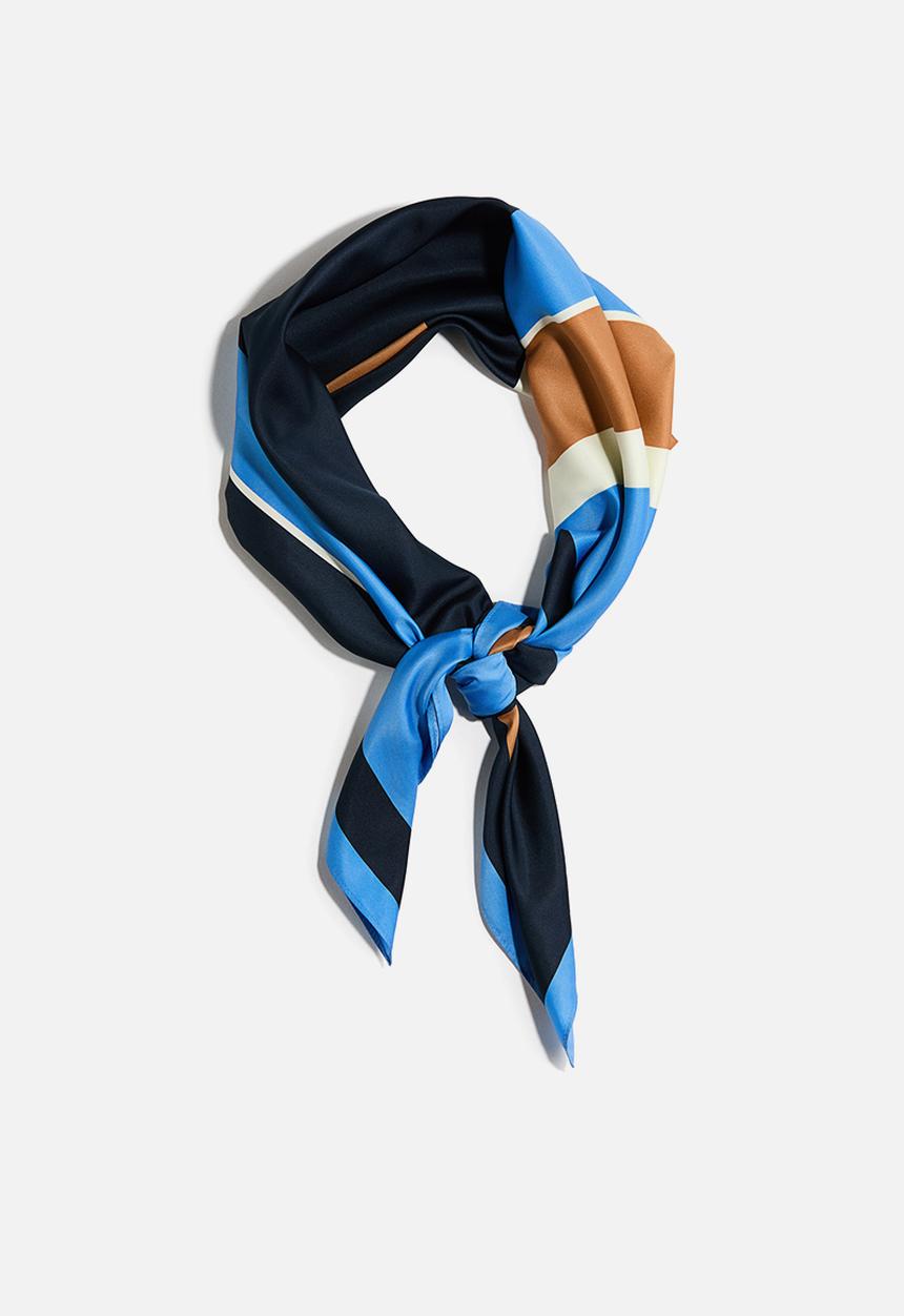 H&M - Twill scarf - blue/patterned