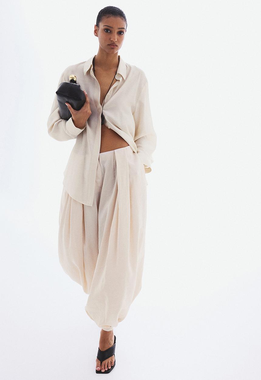 H&M - Long shirt - light beige