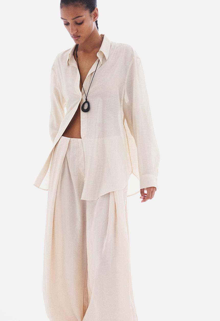 H&M - Long shirt - light beige