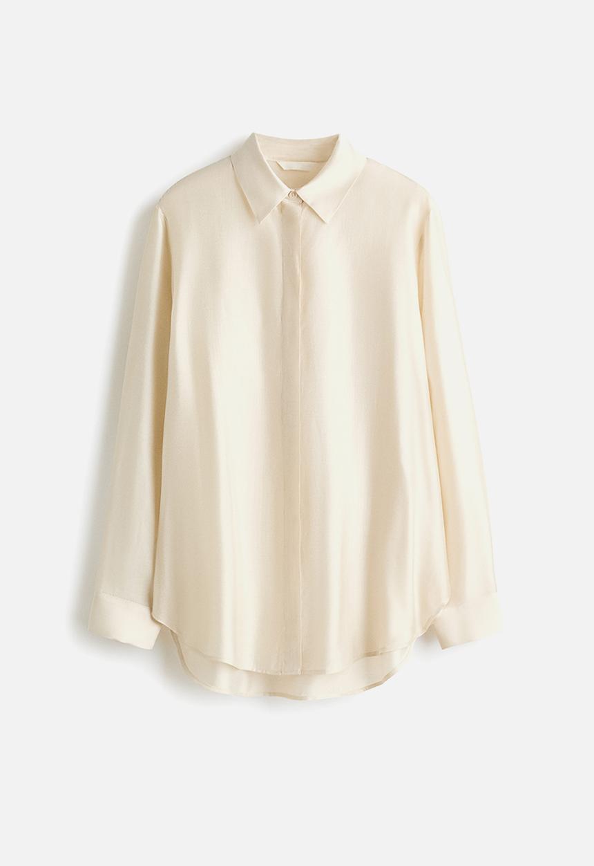 H&M - Long shirt - light beige