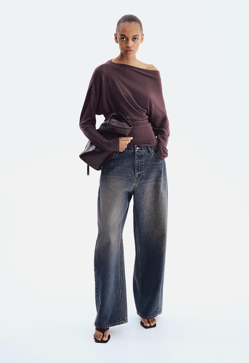 H&M - One-shoulder top - dark brown