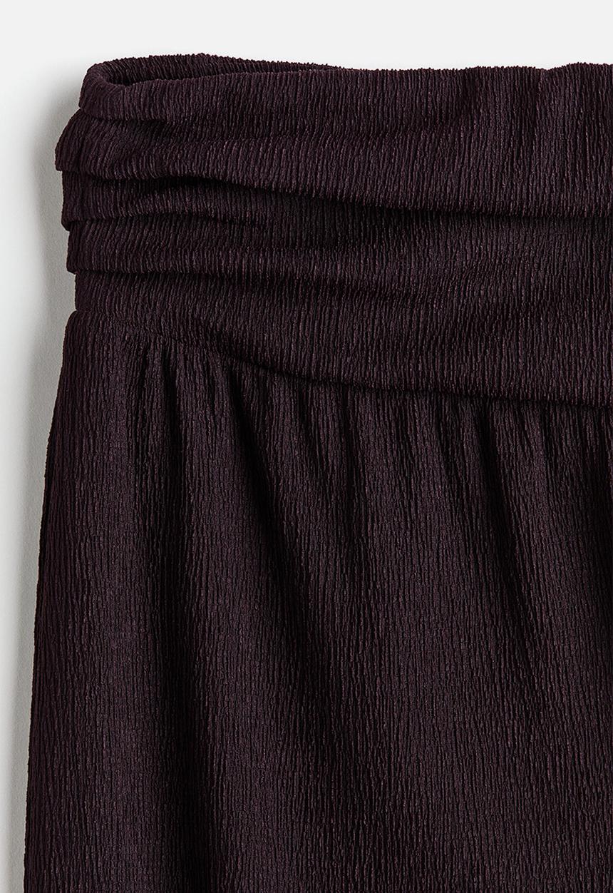 H&M - Wide gathered-waist trousers - dark purple