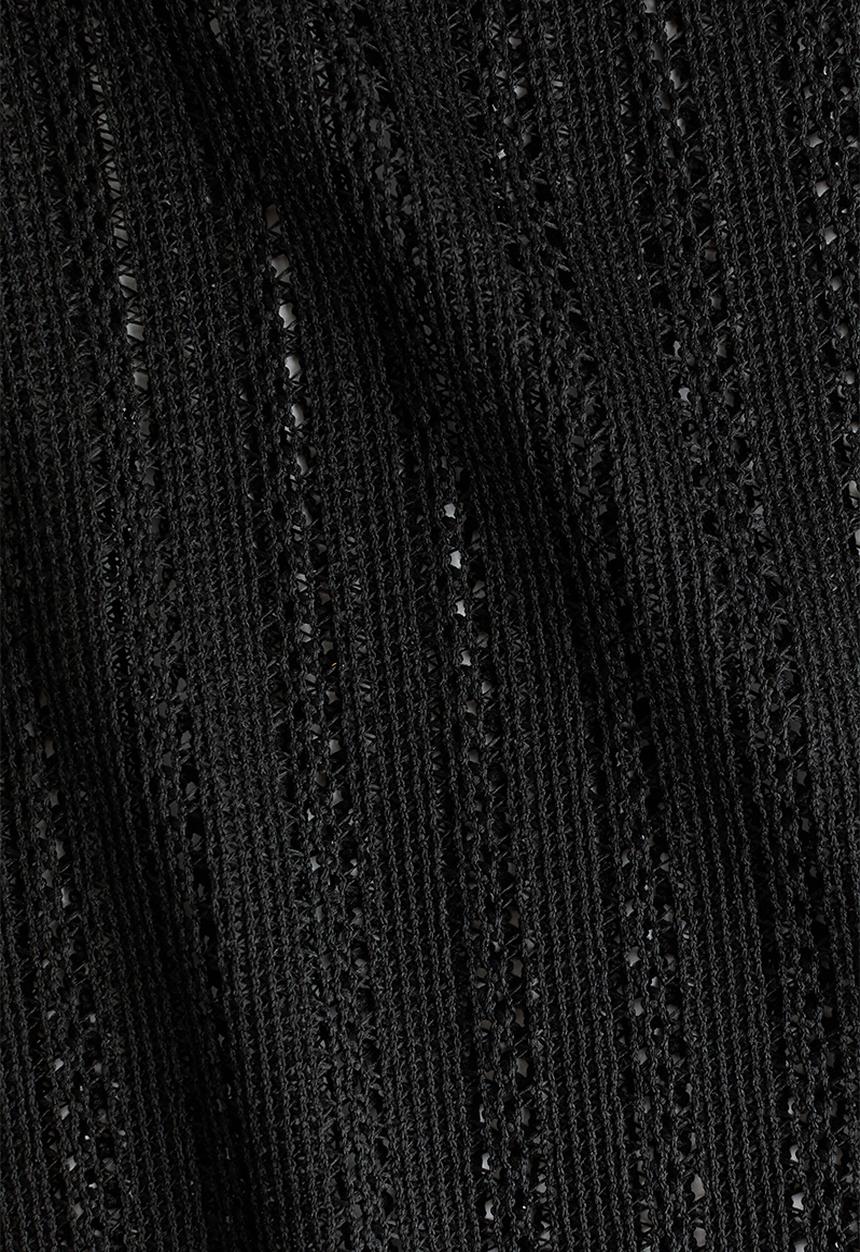 H&M - Wide hole-knit trousers - black