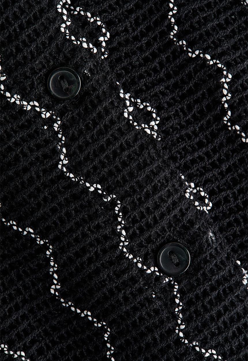 H&M - Crochet-look waistcoat - charcoal grey/white