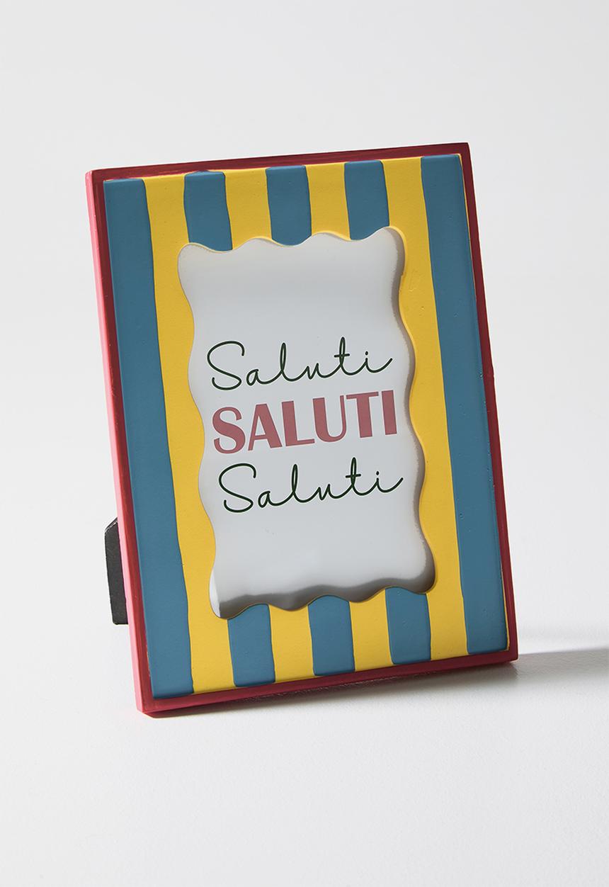 Sixth Floor - Stripes Photo Frame - Blue & Yellow