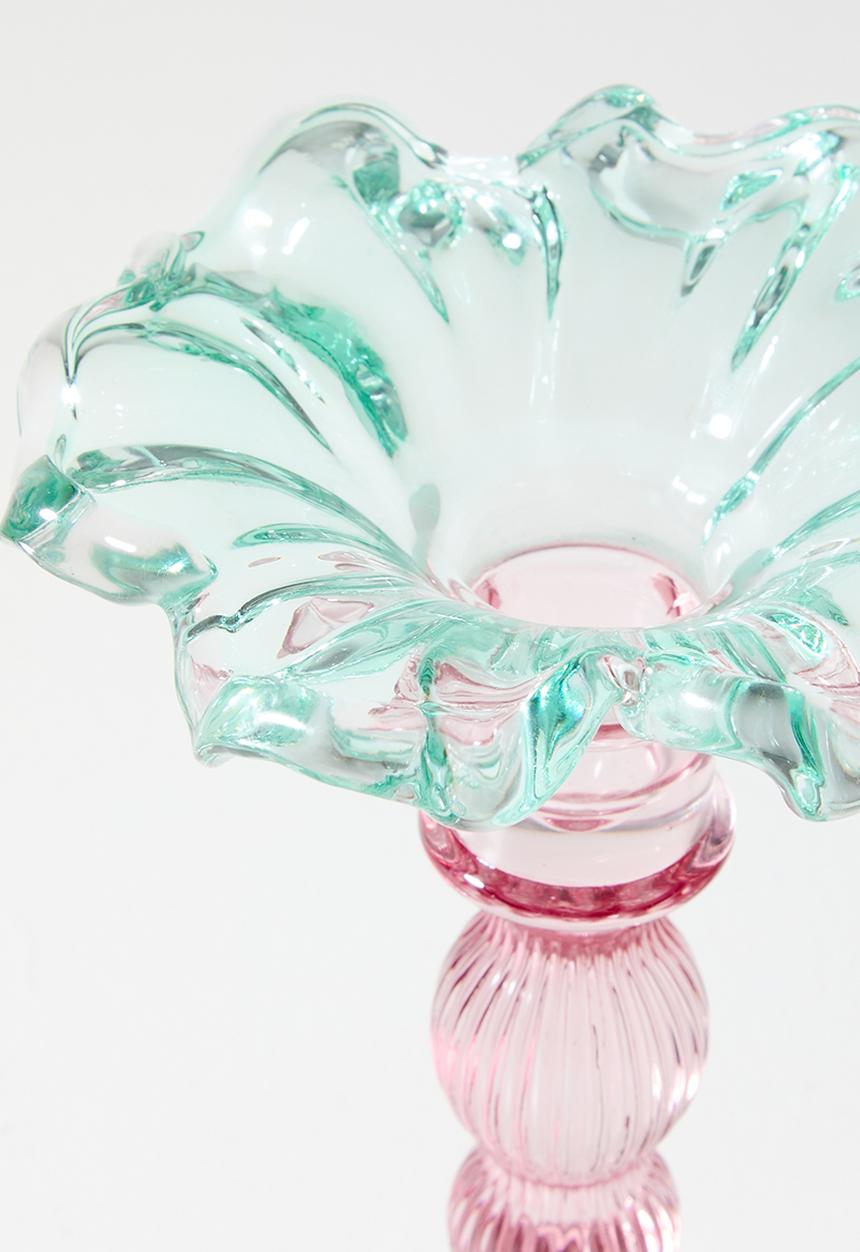Sixth Floor - Candle Stick Glass Multi - Pink & Blue