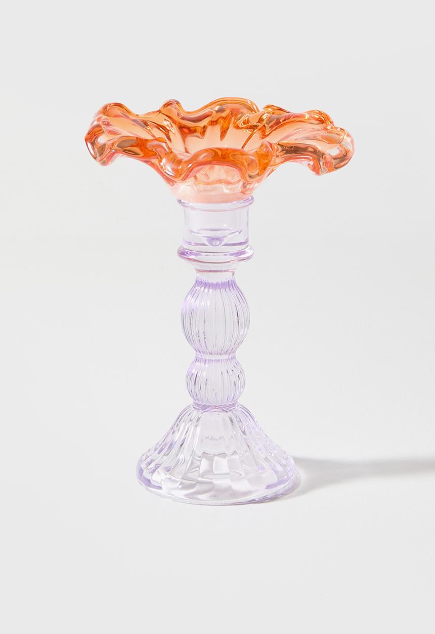 Sixth Floor - Candle Stick Glass - Orange & Purple