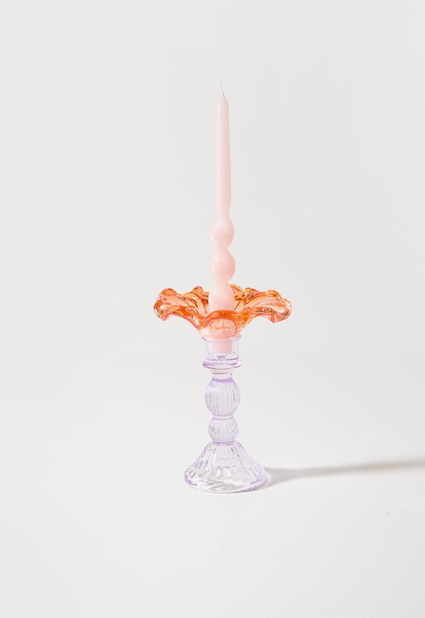 Sixth Floor - Candle Stick Glass - Orange & Purple
