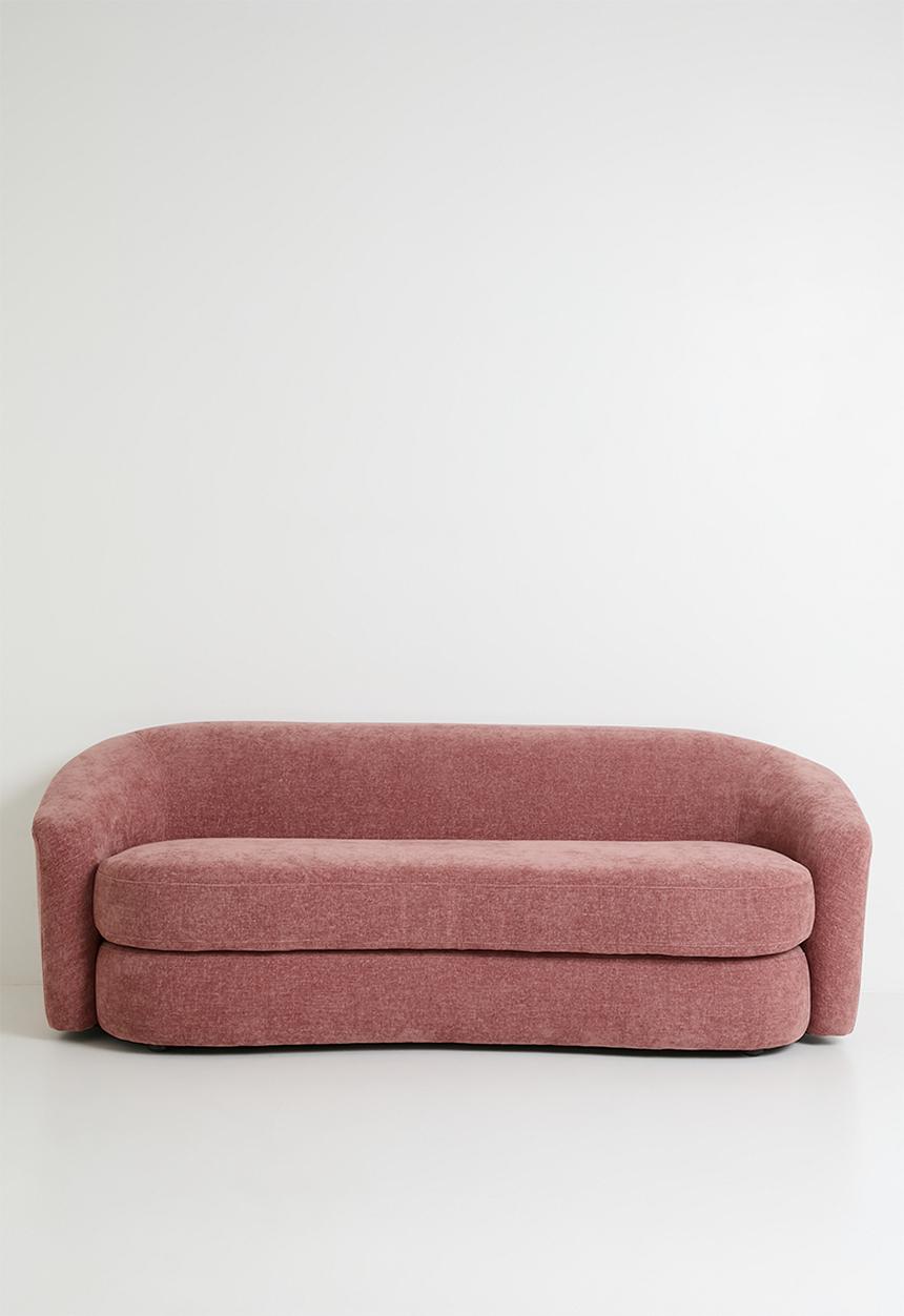 Sixth Floor - Annie Curved 3 Seater Sofa - Blush